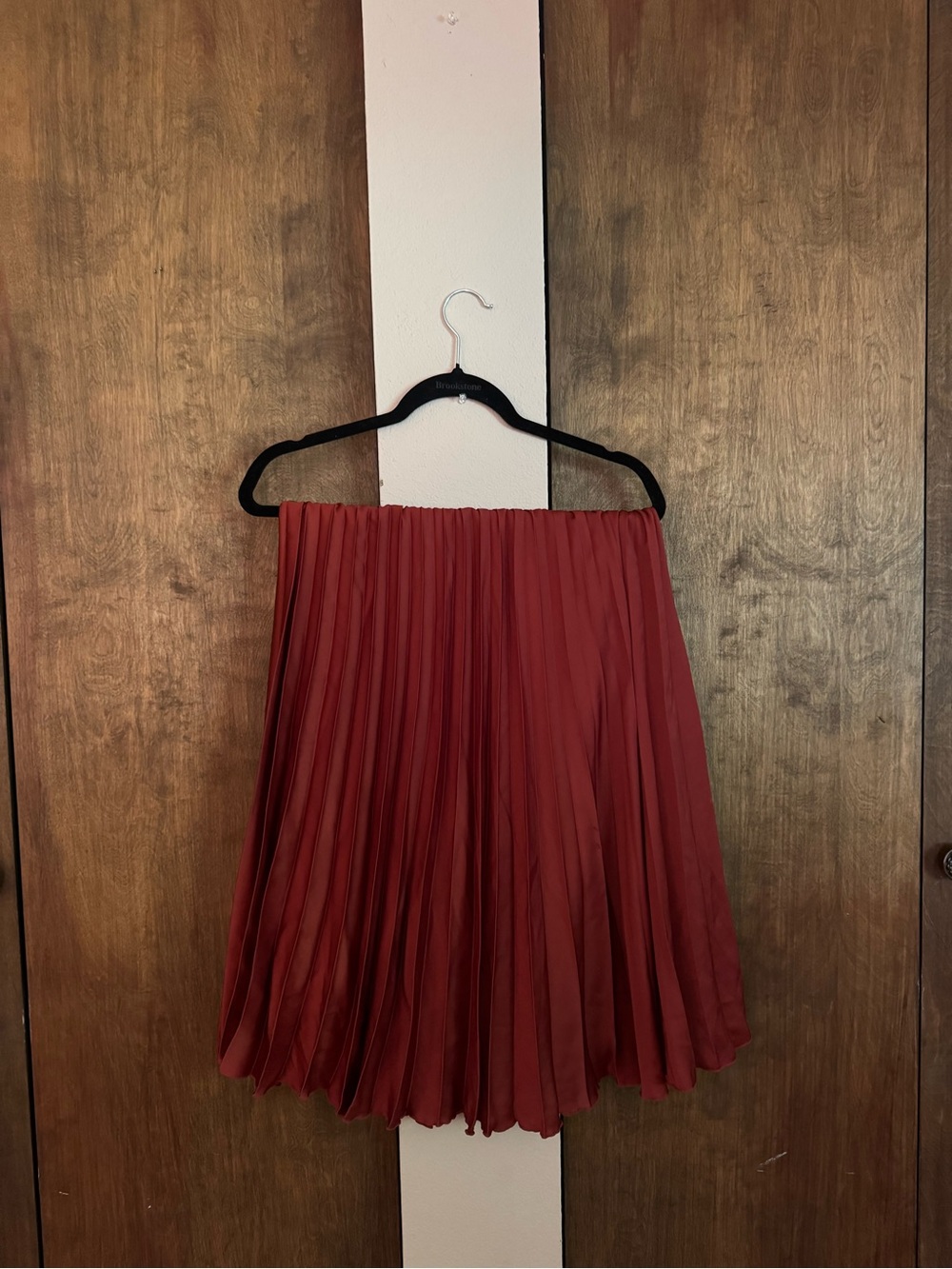 H&M Pleated Midi Skirt in Rust